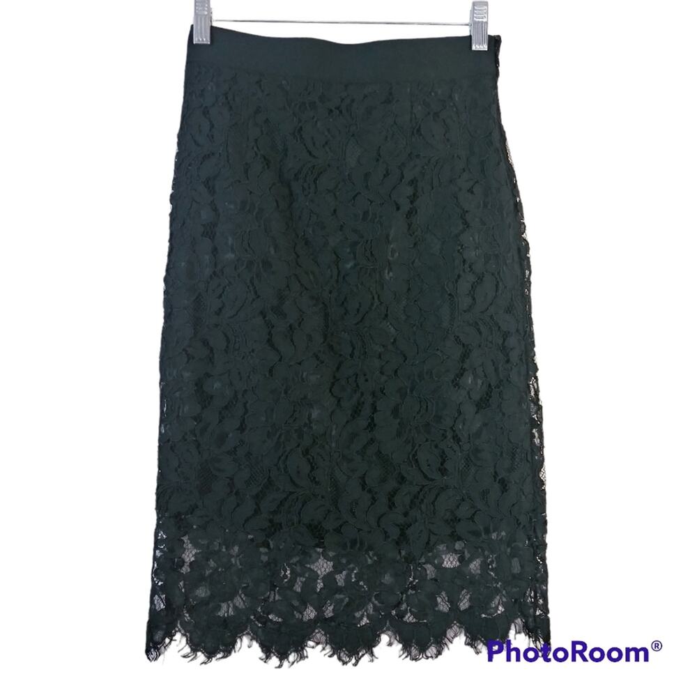 Socialite Black Pencil Skirt Lace Overlay Size Small